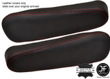 RED  STITCH 2X SEAT ARMREST LEATHER COVERS FITS HONDA CRV CR-V 2007-2011