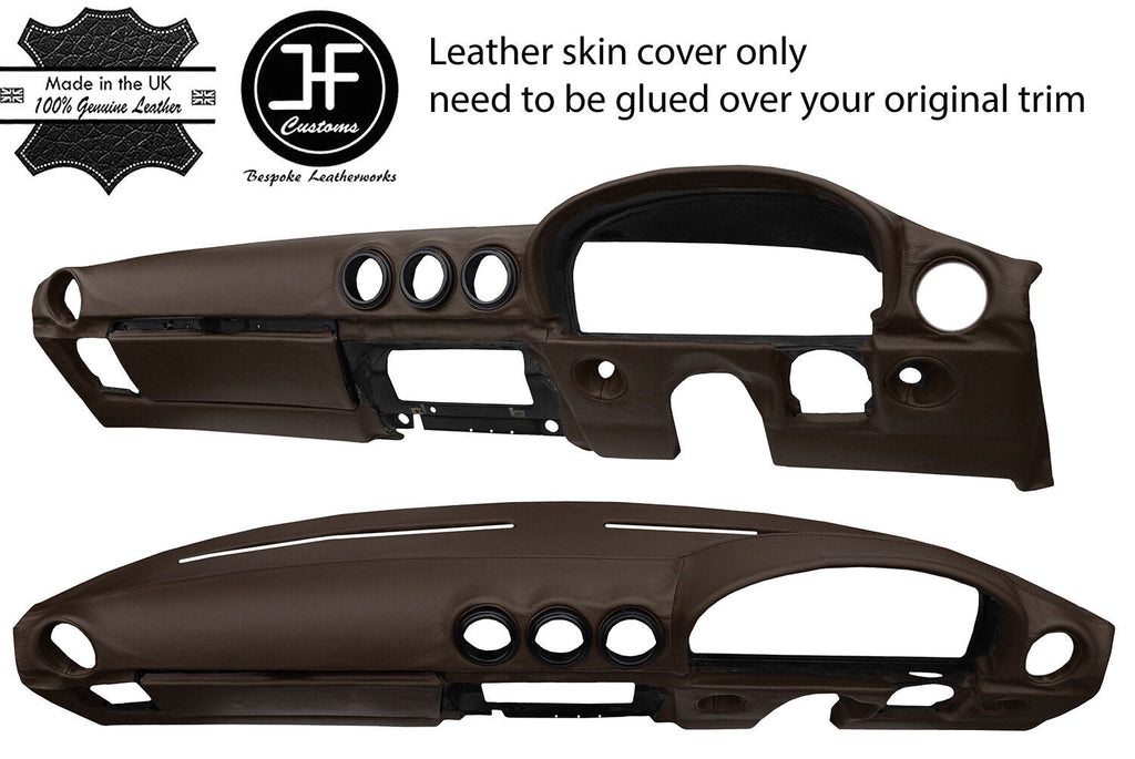 BROWN DASH DASHBOARD REAL LEATHER COVER FITS MERCEDES SL C107 R107 1971-1989