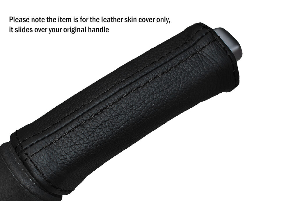 BLACK STITCH LEATHER HANDBRAKE HANDLE SKIN COVER FITS VOLVO S40 V50 2004-2007