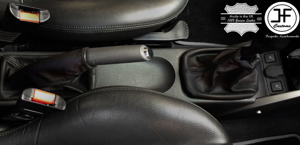 BLACK STITCH REAL LEATHER MANUAL GEAR & HANDBRAKE FITS VAUXHALL CORSA C 00-06