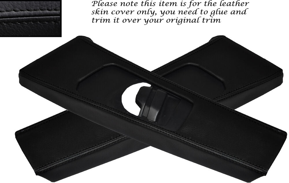 BLACK STITCH 2X B PILLAR LEATHER SKIN COVERS FITS BMW E46 COUPE 98-05 CUSTOM NEW