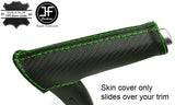 GREEN STITCH CARBON FIBER VINYL HANDBRAKE HANDLE COVER FITS AUDI A3 8P 04-12