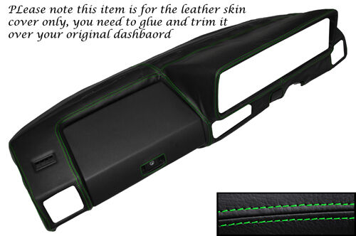GREEN STITCH DASH DASHBOARD LEATHER SKIN COVER FITS VW GOLF MK1 JETTA 1974-1983
