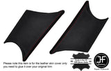 RED STITCH 2X A PILLAR SIDE TRIM LEATHER COVERS FITS VW CADDY MK3 2005-2015