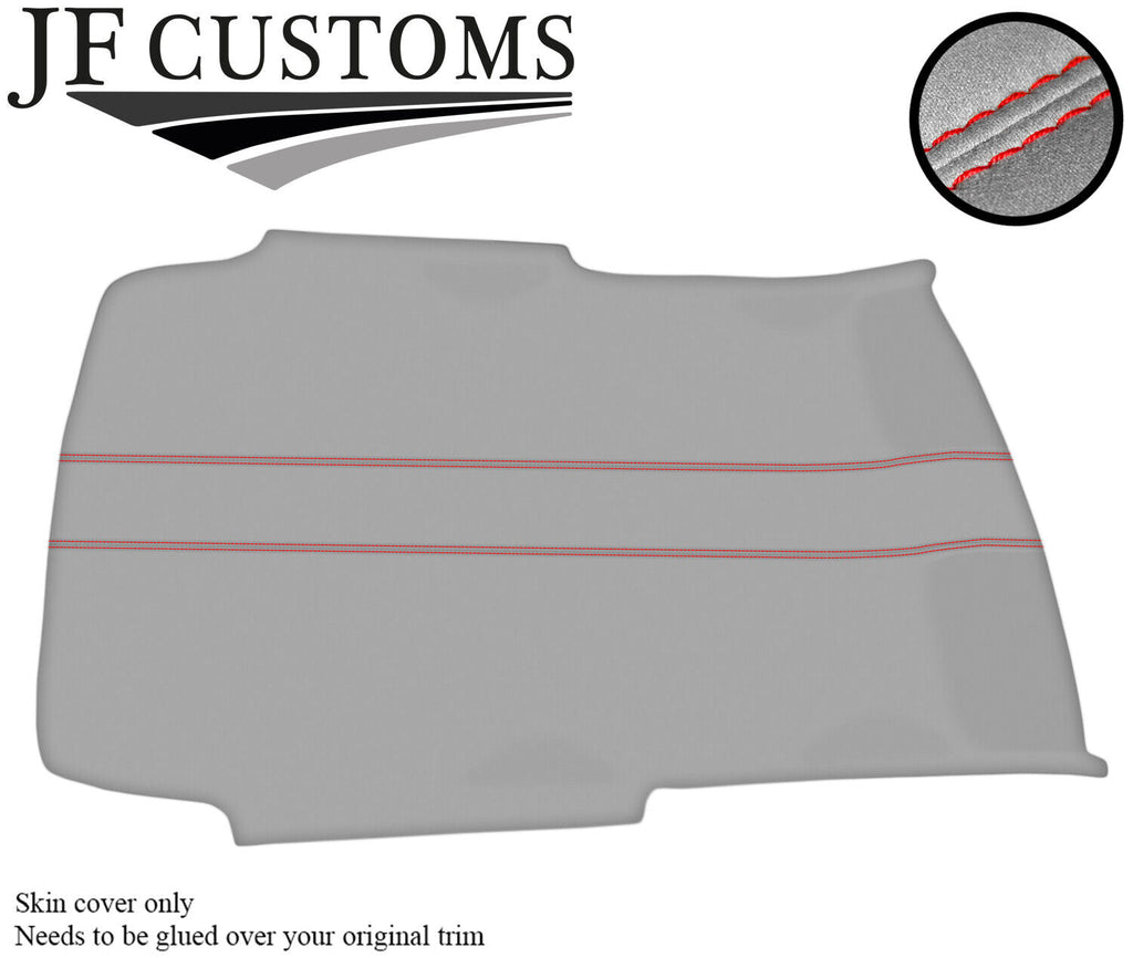 RED STITCH ROOF HEADLINING L GREY LUXE SUEDE COVER FOR VW GOLF MK4 3DR JF1
