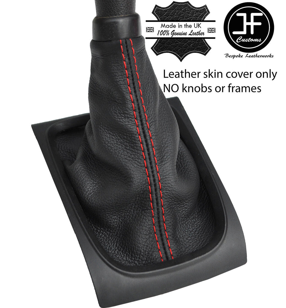 RED STITCHING TOP GRAIN REAL LEATHER GEAR GAITER FOR SUZUKI CELERIO 2014-2018