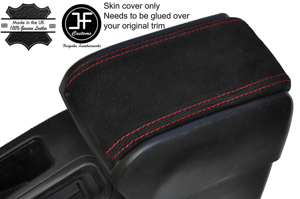 RED STITCH ARMREST LID REAL SUEDE COVER FITS GREAT WALL STEED 2006-2017