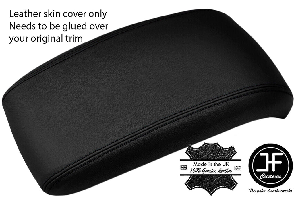 BLACK STITCH TOP GRAIN LEATHER ARMREST LID COVER FITS NISSAN JUKE 2010-2019