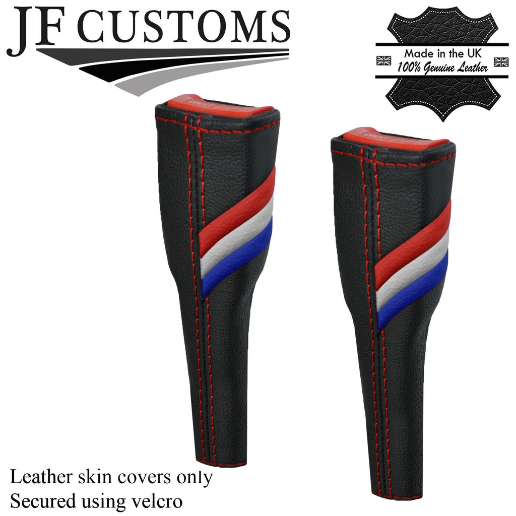 D RED STITCH TRI STRIPES 2X SEAT BELT LONG COVERS FITS FORD MUSTANG 15-20