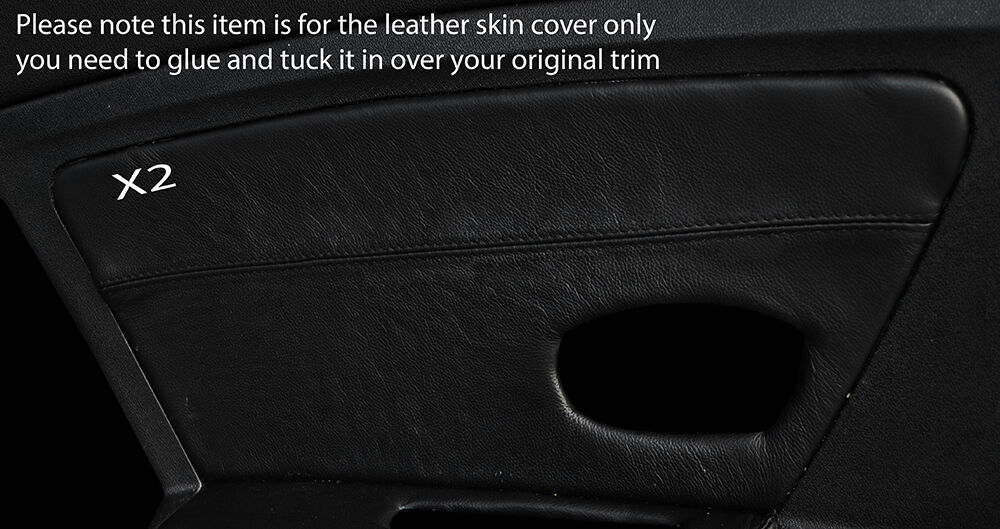 BLACK STITCH 2X REAR DOOR CARD TRIM SKIN COVERS FITS RENAULT MEGANE MK3 08-13