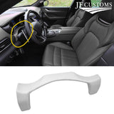 FOR MASERATI LEVANTE WHITE LEATHER COVERED UPPER STEERING COLUMN TRIM + FRAME