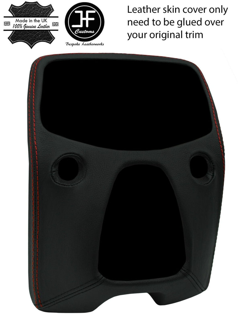 RED STITCH CENTRE DASH TRIM LEATHER COVER FOR PEUGEOT 108 2014-2019 CUSTOM NEW