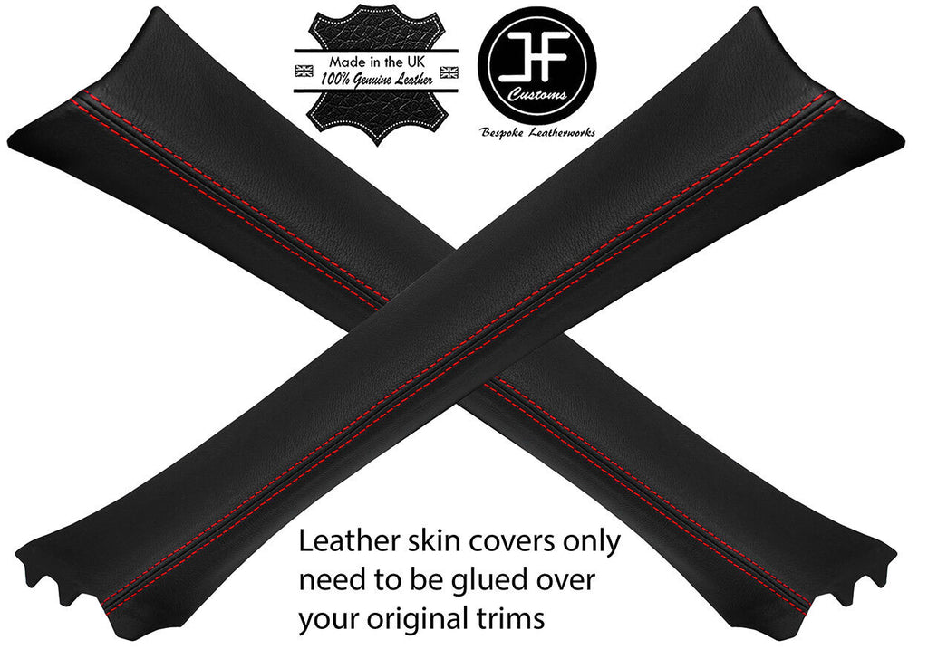 RED STITCH 2X A PILLAR REAL LEATHER COVERS FITS MERCEDES E CLASS W211 02-08