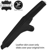 BLACK & BLACK STRIPE REAL LEATHER HANDBRAKE GAITER FITS AUDI A4 B7 2004-2008