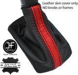 BLACK & RED STRIPE TOP GRAIN LEATHER GEAR GAITER FOR CITROEN C4 CACTUS 14-18
