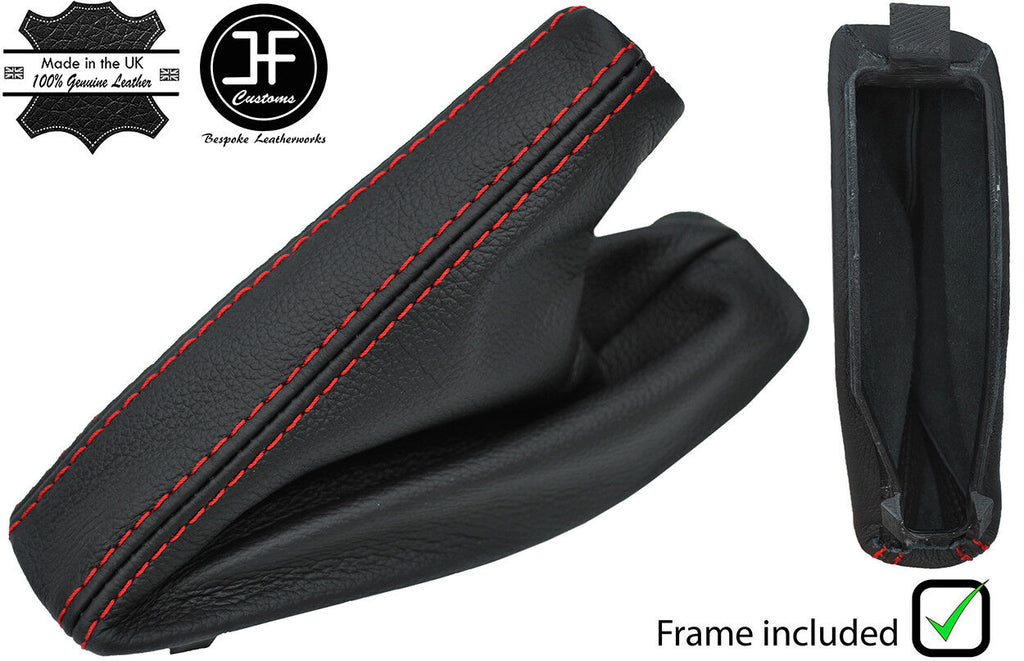 RED STITCH REAL LEATHER HANDBRAKE+PLASTIC FRAME FITS BMW 5 SERIES E39 95-03