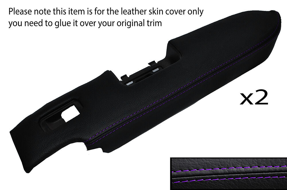 PURPLE STITCH 2X REAR DOOR ARMREST LEATHER SKIN COVERS FITS HONDA CRV 2006-2012