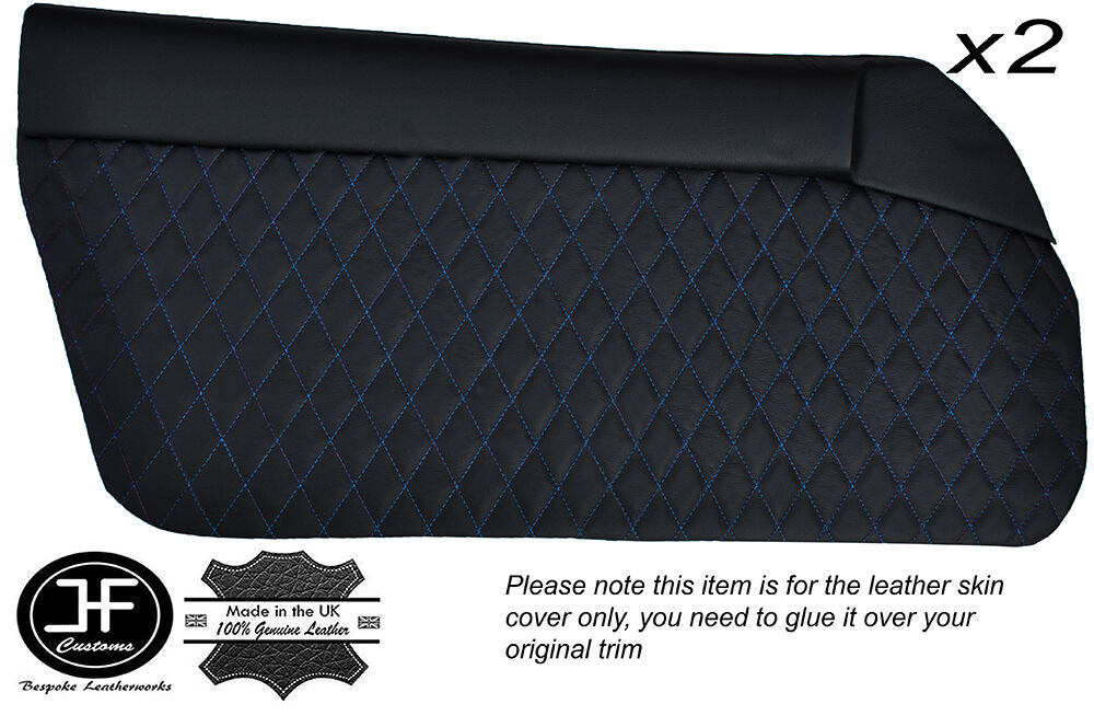 BLUE DIAMOND ST 2X DOOR CARD LEATHER COVERS FITS MAZDA MX5 MK1 MIATA JDM 89-97
