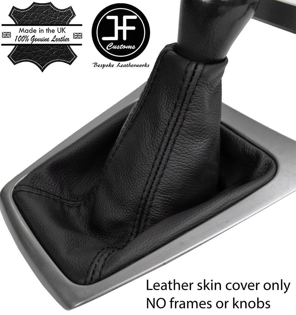 BLACK & BLACK TOP GRAIN REAL LEATHER GEAR GAITER FITS SUBARU FORESTER 2002-2008