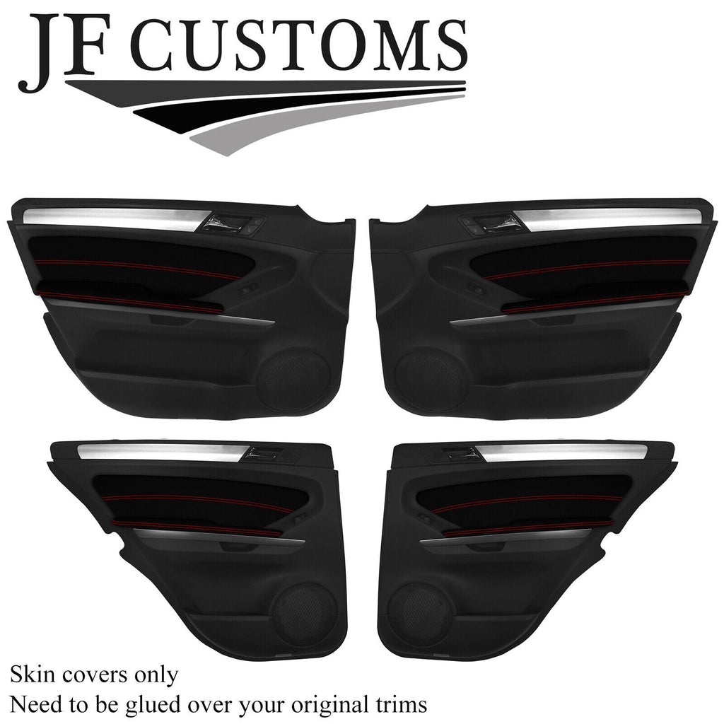 RED STITCH SUEDE 4X DOOR TRIM ARMREST COVER FOR MERCEDES ML W164 05-11