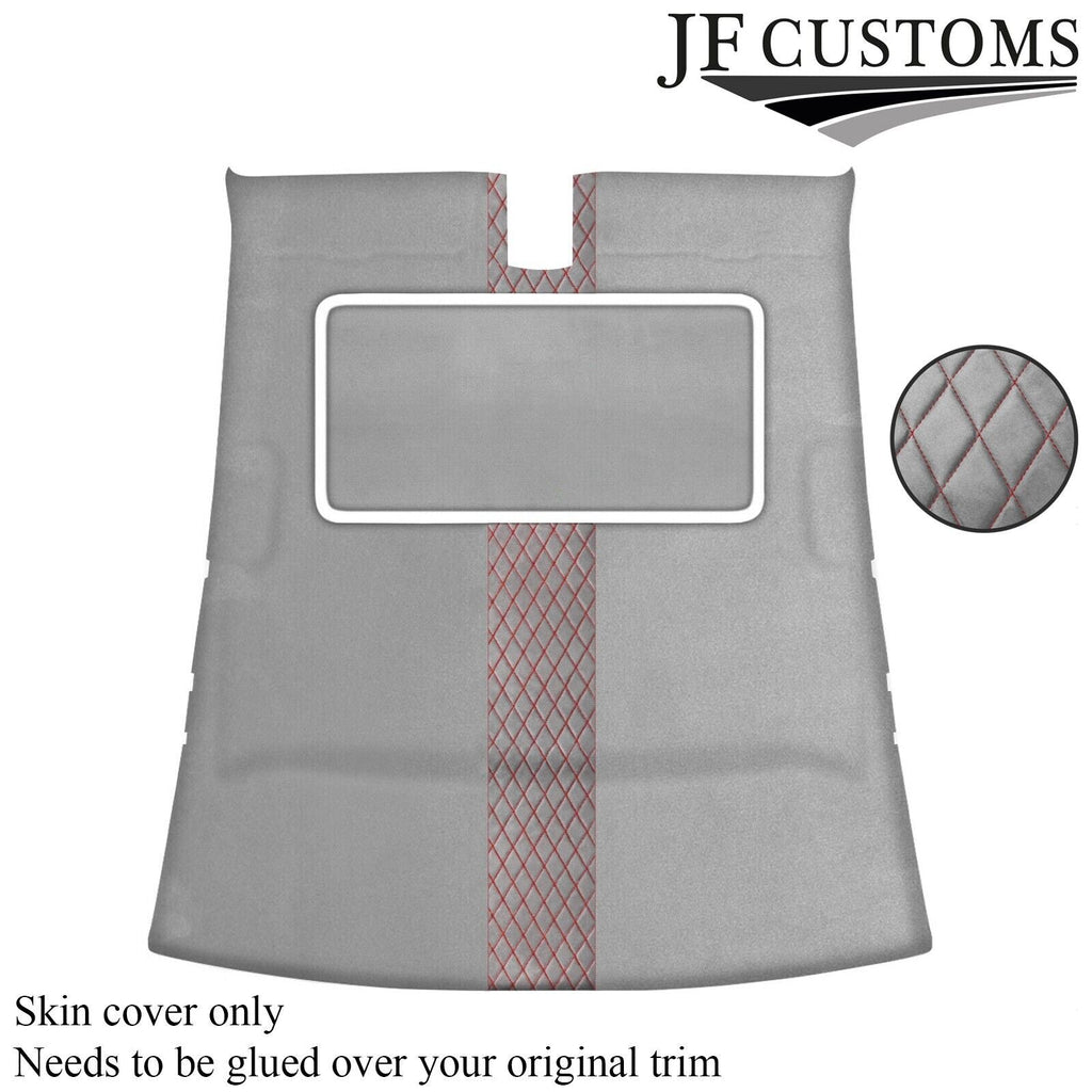 DSG2 RED STITCH L GREY SUEDE SUNROOF HEADLINER COVER FOR JAGUAR XJ6 X308 94-02