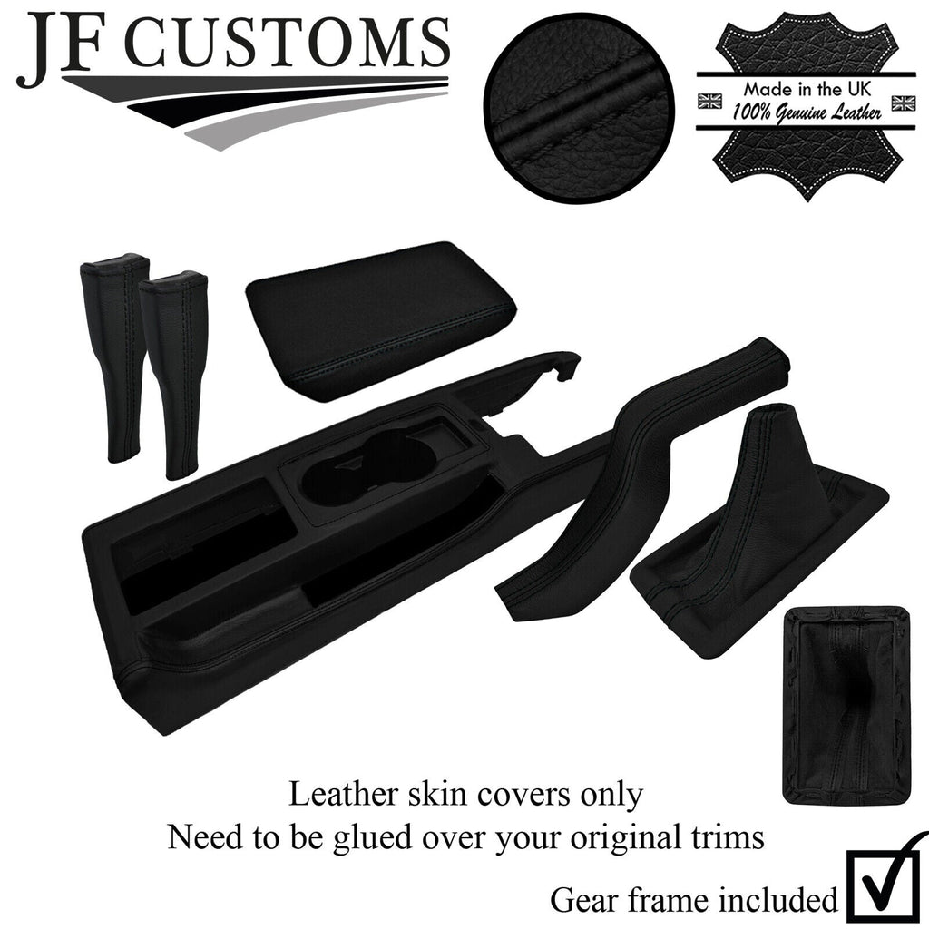BLACK STITCH LEATHER COVERS FOR FORD MUSTANG 05-09 CENTRE INTERIOR RECOVERY KIT