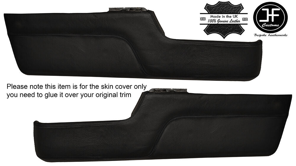 BLACK STITCH 2X FRONT LOWER DOOR CARD TRIM LEATHER COVERS FITS BMW E24 HIGHLINE