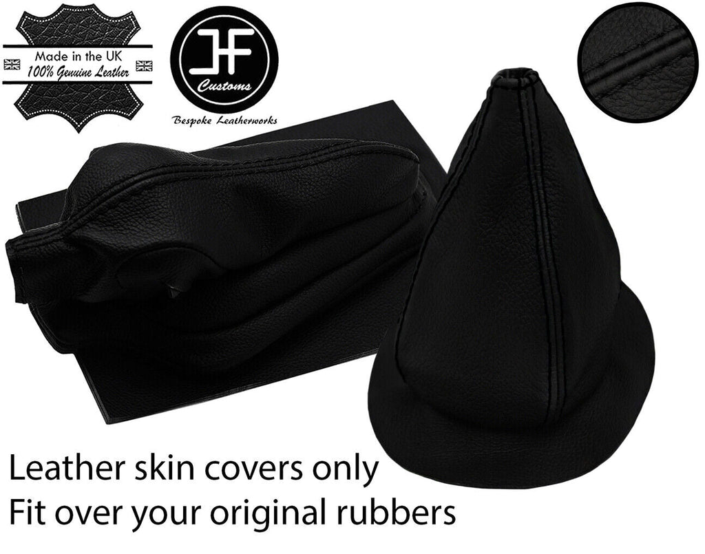 BLACK STITCH LEATHER GEAR+HANDBRAKE OVER RUBBER FOR VW BEETLE CLASSIC 1303