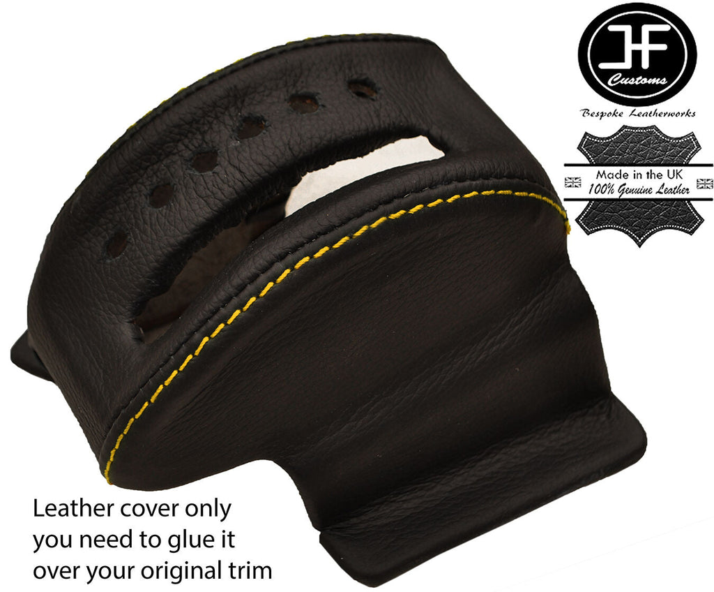 YELLOW STITCH AUTOMATIC GEAR SELECTOR LEATHER COVER FITS JAGUAR E TYPE SERIES 3