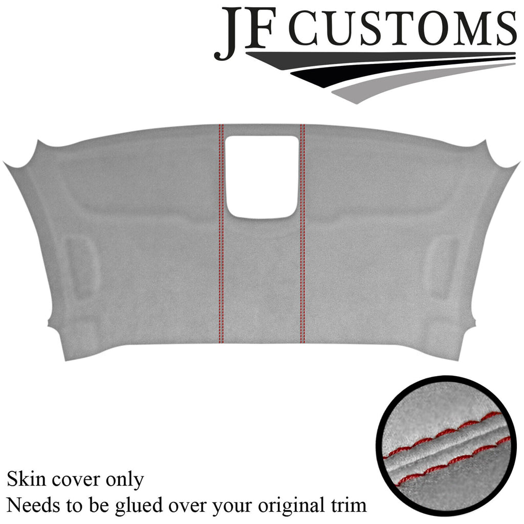 D RED STITCH L GREY SUEDE FRONT HEADLINER COVER FOR MERCEDES VITO 14-21 VAN