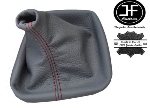 RED STITCHING FITS BMW E36 E46 3 SERIES 1992 - 2005 GREY GEAR GAITER LEATHER