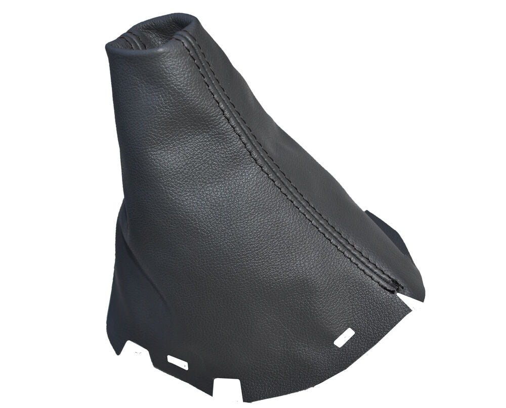 BLACK STITCH FITS NISSAN PATHFINDER 2005+ R51 GEAR GAITER GRAY LEATHER