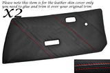 RED STITCH 2X FRONT DOOR CARDS LEATHER SKIN COVERS FITS FIAT X1/9 X19 73-89