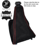 RED STITCHING REAL SUEDE GEAR GAITER FITS FIAT ULYSSE 2002-2010 CUSTOM NEW