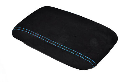blue stitch FITS MITSUBISHI EVO 7 8 9 SUEDE ARMREST COVER CUSTOM NEW MADE IN UK