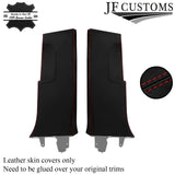 D RED STITCH ITALIAN LEATHER PILLAR KIT COVERS FITS SEAT LEON MK2 1P 05-12