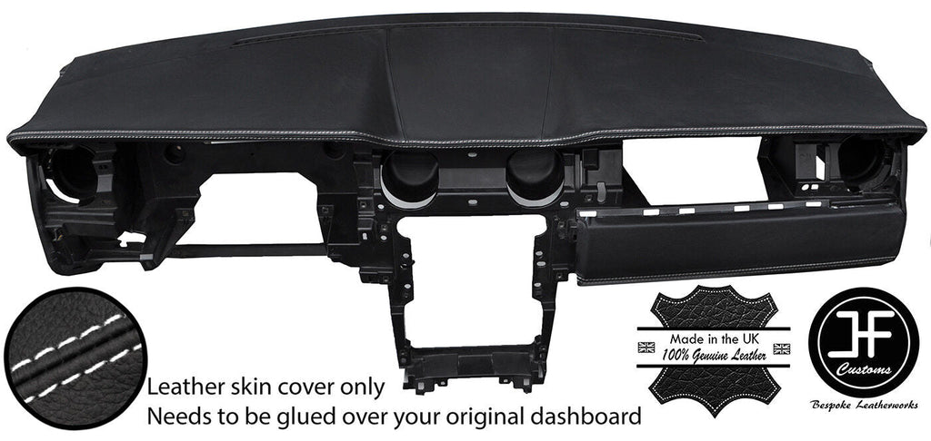 WHITE STITCH DASH DASHBOARD REAL LEATHER COVER FITS FORD MUSTANG 2005-2009