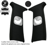 BLACK STITCH 2X UPPER B PILLAR LEATHER COVERS FITS BMW X6 E71 2007-2014