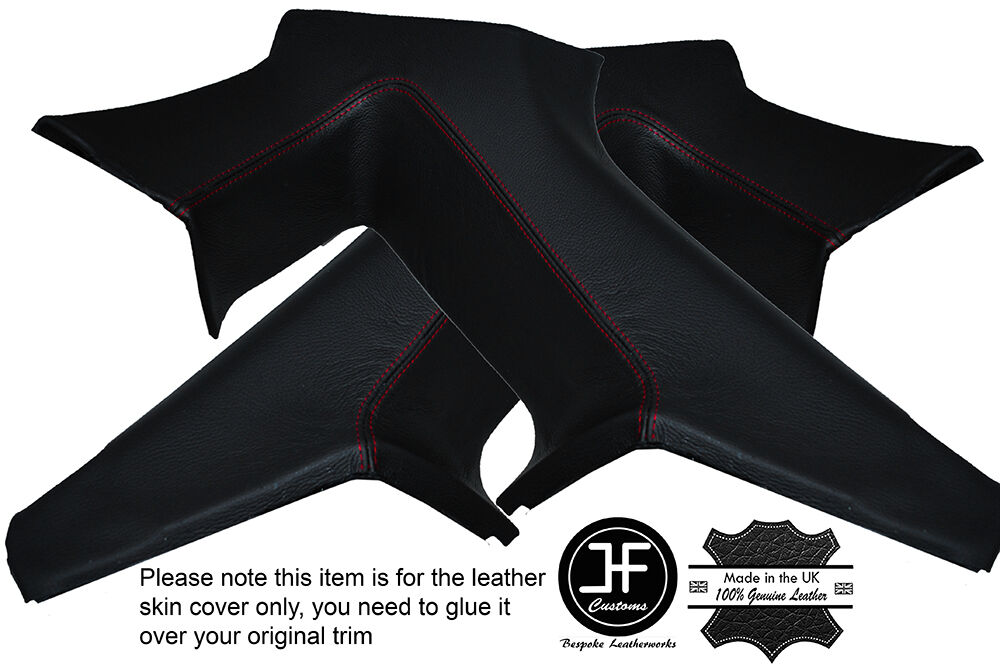 RED STITCH 2X C PILLAR TRIM LEATHER COVERS FITS NISSAN 350Z 33Z 2003-2009