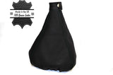 BLACK STITCH MANUAL LEATHER SKIN GEAR GAITER FITS ALFA ROMEO GTV 1995-1998