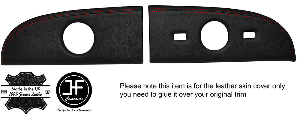 RED STITCHING TWO PIECE DASH KIT LEATHER COVERS FITS MORRIS MINOR MM CUSTOM NEW