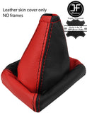 BLACK & RED TOP GRAIN GENUINE LEATHER GEAR GAITER FITS PEUGEOT 306 1993-2002