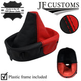 RED & BLACK ITALIAN LEATHER GEAR + PLASTIC FRAME FOR CORVETTE C5 97-04