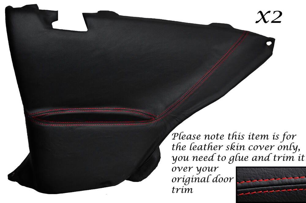 RED STITCH 2X REAR DOOR CARDS LEATHER COVERS FITS TOYOTA LEXUS SOARER 90-00