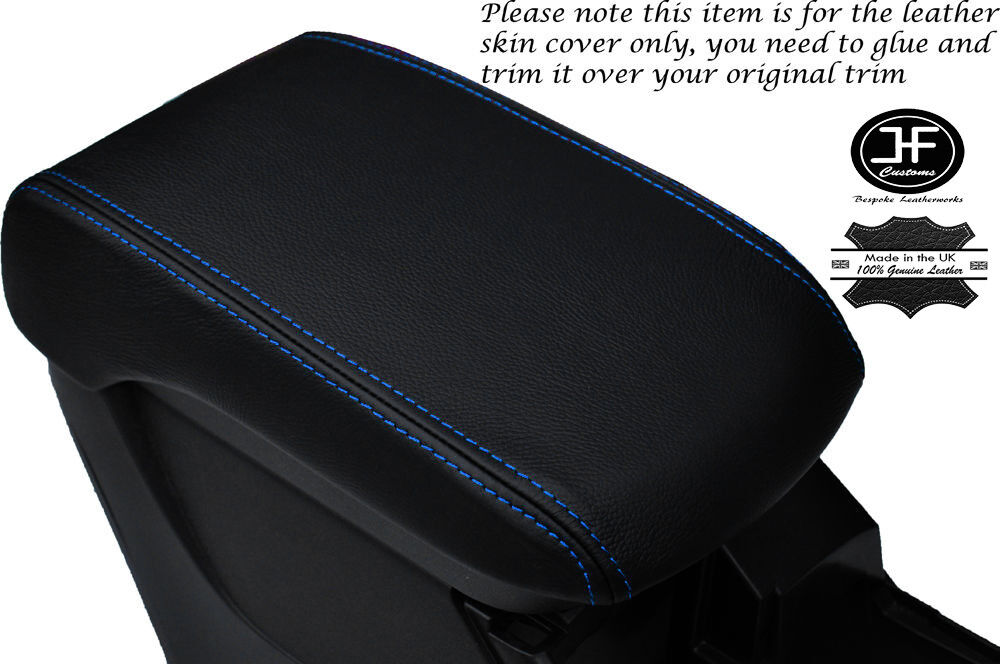BLUE STITCH ARMREST LID LEATHER COVER FOR MITSUBISHI LANCER EVO 10 X 08-16