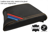 BEIGE STITCH & TRI STRIPES ARMREST REAL LEATHER COVER FITS BMW X5 E53 1999-2006