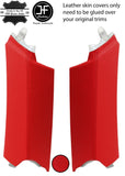RED REAL TOP GRAIN LEATHER 2X REAR UPPER C PILLAR COVERS FITS AUDI Q5 08-15