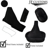 BLACK STITCH SUEDE GEAR & HANDBRAKE COVERS + FRAMES FOR CORVETTE C5 97-04