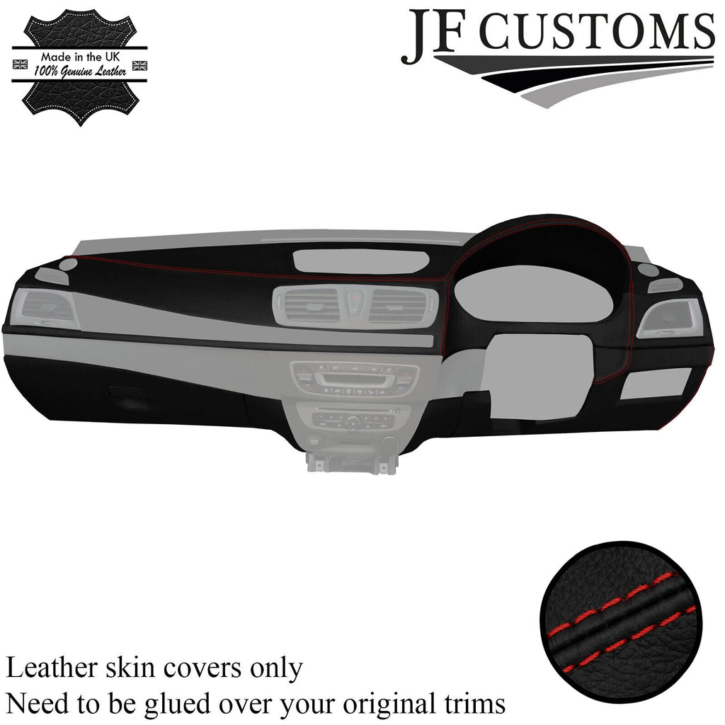 D RED STITCH ITALIAN LEATHER DASHBOARD COVER FOR RENAULT MEGANE MK3 2008-2016