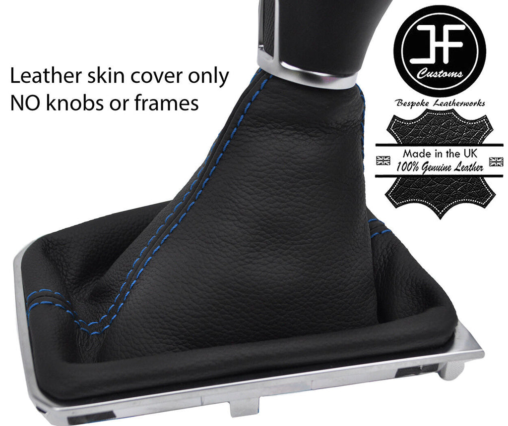 BLUE STITCH TOP GRAIN REAL LEATHER MANUAL GEAR GAITER FITS VW PASSAT B8 15-18
